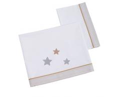 Pekebaby Silver Bettwäsche für Kinderbett, Grau, Miniwiege (50 x 80 cm)