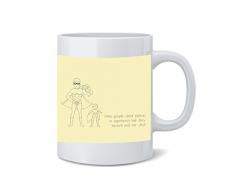 Feel Good Art Keramik Tasse in Modernes typographisches und illustrativen Design (creme, Super Dad Zwei, zwei Kinder)