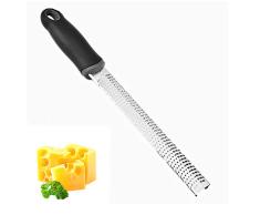 Käsehobel aus Edelstahl mit Zitronenglätter für Zitronenspäne, Kartoffelspäne, schwarz