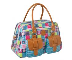 LÄSSIG Baby Wickeltasche Babytasche Kliniktasche Stylische Tasche Mama inkl. Wickelzubehör/Vintage Mero Bag, Flower Quilt