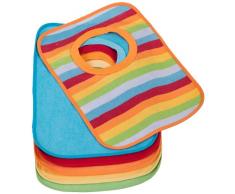 Bieco Baby Schlupf Lätzchen, 6er Pack mit Klettverschluss in tollen Farben für Junge und Mädchen, Klettverschluss und doppelseitig mit außen Baumwolle, abwaschbar und wasserdicht Kinderlätzchen