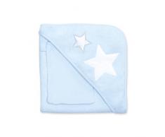 Bemini by Baby Boum 370STARY61TU Kapuzenbadetuch Terry Stary Frost, 90 x 90 cm, blau