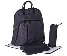 okiedog TREK 39014 eleganter Wickelrucksack, gepolsterter Rücken, weiche Tragegurte, Kinderwagenhaken, Wickelunterlage, isol. Flaschenhalter, Zubehörbeutel, Scribbles schwarz, ca. 37 x 39 x 15 cm