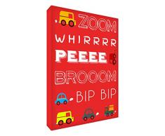 Feel Good Art ZOOMCAR1216 – 04it Bild auf Leinwand Wand in Frühstücksflocken und Entnehmen 40 x 30 x 4 cm rot