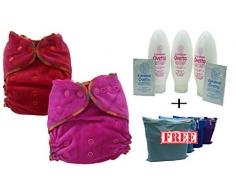 T.I.D Waschbare Windeln, 5 Stück, 5 Einsätze + Babyschale Cuaben + gratis WET Bag