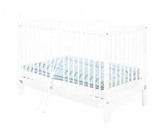 Pinolino - 111427 - Kinderbett Lenny (120 x 60 cm) - mit 2 Schlupfsprossen aus vollmassiver Kiefer, weiß lackiert