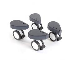 babybay Rollensatz Spezial mit Stoßschutz passend für alle Modelle, schiefergrau lackiert