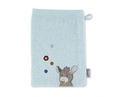 Sterntaler Waschhandschuh Esel Emmi, Größe: 21 x 15 cm, Mittelblau