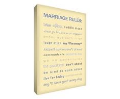 Little Helper MGR1624-20 Feel Good Art Wandschmuck Leinwand, Marriage Rules, 60 X 40 cm, crème