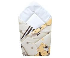 Cosing 331-011-152 Baby Einschlagdecke Babyhörnchen Schlafsack Bär Mit Schal, beige