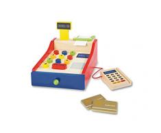 Pinolino Kasse Andreas, aus Holz, mit Knöpfen zum Eindrücken, 1 Schublade, 1 Kasserolle und 2 Kreditkarten, für Kinder ab 3 Jahren