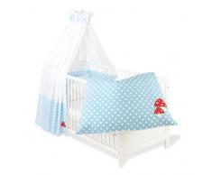 Pinolino 60969-2 - Set für Kinderbett, 4-tlg., Glückspilz hellblau