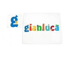 Little Helper lhv-gianluca-coasterandplacemat-15it Untersetzer und Platzsets mit Poliert, Individuelle Jungen Namen Gianluca, mehrfarbig, 21 x 30 x 2 cm