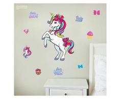 JoJo Siwa Einhorn Wandaufkleber – Einhorn Wanddekoration mit 3D Augmented Reality Interaction – Einhorn Raumdekoration