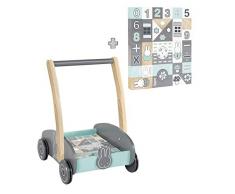 roba Schiebewagen miffy mit 35-teiligem Bauklötze-Set, Holz natur und lackiert, Griffhöhe: 45cm, BxL: 23x31cm, als Puppenwagen nutzbar