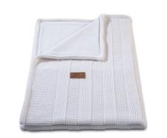Babys Only 151019 Babydecke Strickdecke Robust Rippe, 90 x 75 cm, weiß