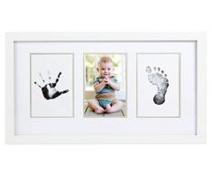 Pearhead P63003 Baby Abdruck Neugeborene Hand/Fußabdruck Foto Rahmen Set mit einer Sauberen Tinten-Auflage, weiß