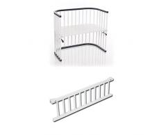 Babybay Maxi Bestellbett schiefergrau/weiß lackiert mit Verschlussgitter weiß