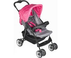lulabi Lolli Kinderwagen strukturierten mit Tablett, Grau/Pink