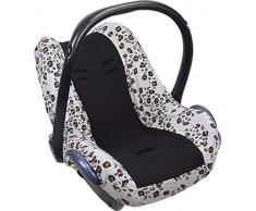 Original Dooky Seat Cover Schonbezug Little Leopard für Babyschale Universalgröße geeignet für 3 und 5 Punkt Gurtsystem Autositz, für Altersgruppe 0+, weiss/gelb/schwarz