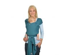 HOPPEDIZ elastisches Tragetuch für Früh- und Neugeborene, inkl. Trageanleitung, 4,60m x 0,50m, Petrol