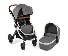 CHIC 4 BABY 177 21 Kombi-Kinderwagen Torre, Set mit Babywanne, Sportsitz und Maxi-Cosi-Adapter, grau