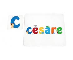 Little Helper lhv-cesare-coasterandplacemat-15it Untersetzer und Platzsets mit Poliert, Individuelle Jungen Namen Cesare, mehrfarbig, 21 x 30 x 2 cm