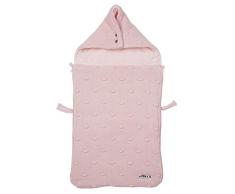 Meyco 2740052 Fußsack Autositz Velvet gefüttert Knots Rosa