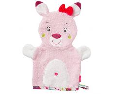 Fehn 076844 Waschhandschuh Rehkitz / Waschlappen mit Tiermotiv für fröhlichen Badespaß, für Babys und Kinder ab 0+ Monaten