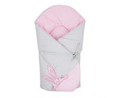 Sevira Kids Pucksack aus 100% Baumwolle – Einschlagdecke zur Geburt, Rosa