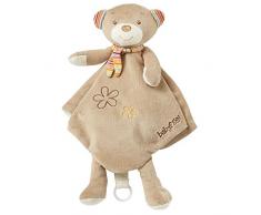 Fehn 160994 Schmusetuch Teddy Deluxe / Stofftier-Schnuffeltuch mit Befestigungsring für Schnuller zum Greifen, Fühlen und Liebhaben für Babys und Kleinkinder ab 0+ Monaten
