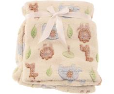 bieco Baby und Kinder Fleece-Decke, mit süßen Tier Motiven, kuschlig-weiche Tagesdecke, auch als Krabbeldecke oder Spieldecke geeignet, mehrfarbige Kuscheldecke