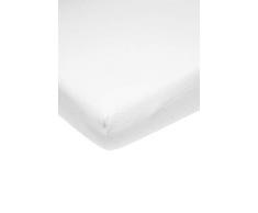 Meyco 465000 Musselin Mull Hydrophil Spannbetttuch, 70x140/150cm (Kinderbett), Weiß, 100% Baumwolle