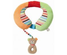 Fehn 091151 Nackenstütze Teddy - Nackenkissen mit kleinem Rassel-Teddy für Babys und Kleinkinder ab 6+ Monaten - Stützt und entlastet in Kinderwagen, Babyschale oder Auto