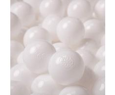 KiddyMoon 100 ∅ 6Cm Kinder Bälle Für Bällebad Spielbälle Baby Plastikbälle Made In EU, Weiß