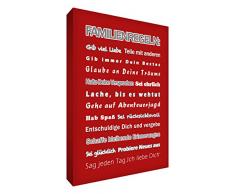 Little Helper FRDR1216-09G Wandschmuck aus starker Leinwand im modernen typographischen Stil Freundschaftsregeln, 30.5 x 41 cm, rot