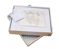 White Cotton Cards NWH1S Fotoalbum zur Hochzeit, Herzmotiv,