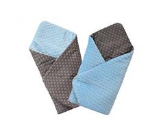 Cosing 331-020-05 Steckkissen Baby Einschlagdecke Babyhörnchen Minky, blau