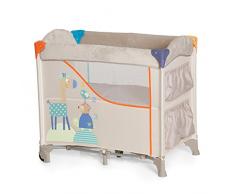 Hauck Sleep N Care Beistellbett / Stubenwagen / Reisebett / inklusive Matratze, Rollen, Utensilien-Taschen und Tragetasche / faltbar, klappbar und tragbar,Animals (Beige)