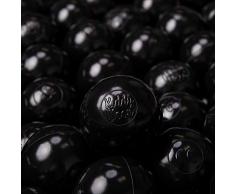 KiddyMoon 200 ∅ 6Cm Kinder Bälle Für Bällebad Spielbälle Baby Plastikbälle Made In EU, Schwarz