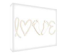 Oh my Word! WSNB-BC-LOVEFOOT1216-01-DE Premium Kunstdruck Wand-Bild, beige