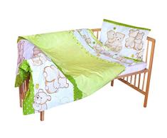 Cosing 332-019-148 Kinderbettwäsche Set Baumwolle 2 Teilig - Zwei Bären, grün