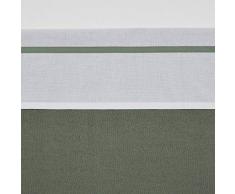 Meyco 413014 Bettlaken mit Biese FOREST GREEN 100% Baumwolle, 75x100 cm, Grün-Weiß