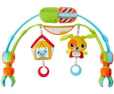 Tiny Love Spielbogen Spin n Kick, doppelter Entdeckungsbogen mit Rasselspielzeug, nutzbar ab der Geburt (0M+), Der verstellbare Clip passt auf die meisten Kinderwagen