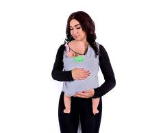 LULANDO Elastisches Babytragetuch 5.2 x 0.55 m Tragetuch für Neugeborene und Säuglinge. Praktische Babytrage Tragehilfe aus 100% weicher und atmungsaktiver Baumwolle. Farbe: Light Grey