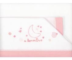 Pirulos A Dormir Bettwäsche-Set, 100% Baumwolle, für Kinderwagen, 40 x 80 cm, Bettwäsche, Rosa