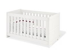 Pinolino 110041 Kinderbett Skrollan Beschichtet MDF, weiß mit Holzmaserung