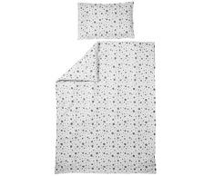 Meyco 422055 Bettwäsche, Kinderbett 40x60 & 100x135, Dots (Punkte) Schwarz-Weiß
