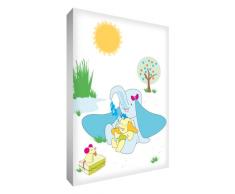 Feel Good Art Leinwandbild für Kinderzimmer Elefanten Design (A3)