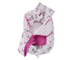 5-teiliges Kuschelnest-Set inkl. Babynest 90 x 50 herausnehmbare Einlage Decke flach Kissen Schmetterling Kissen Medi Partners für Babys 100% Baumwolle Schlafkissen